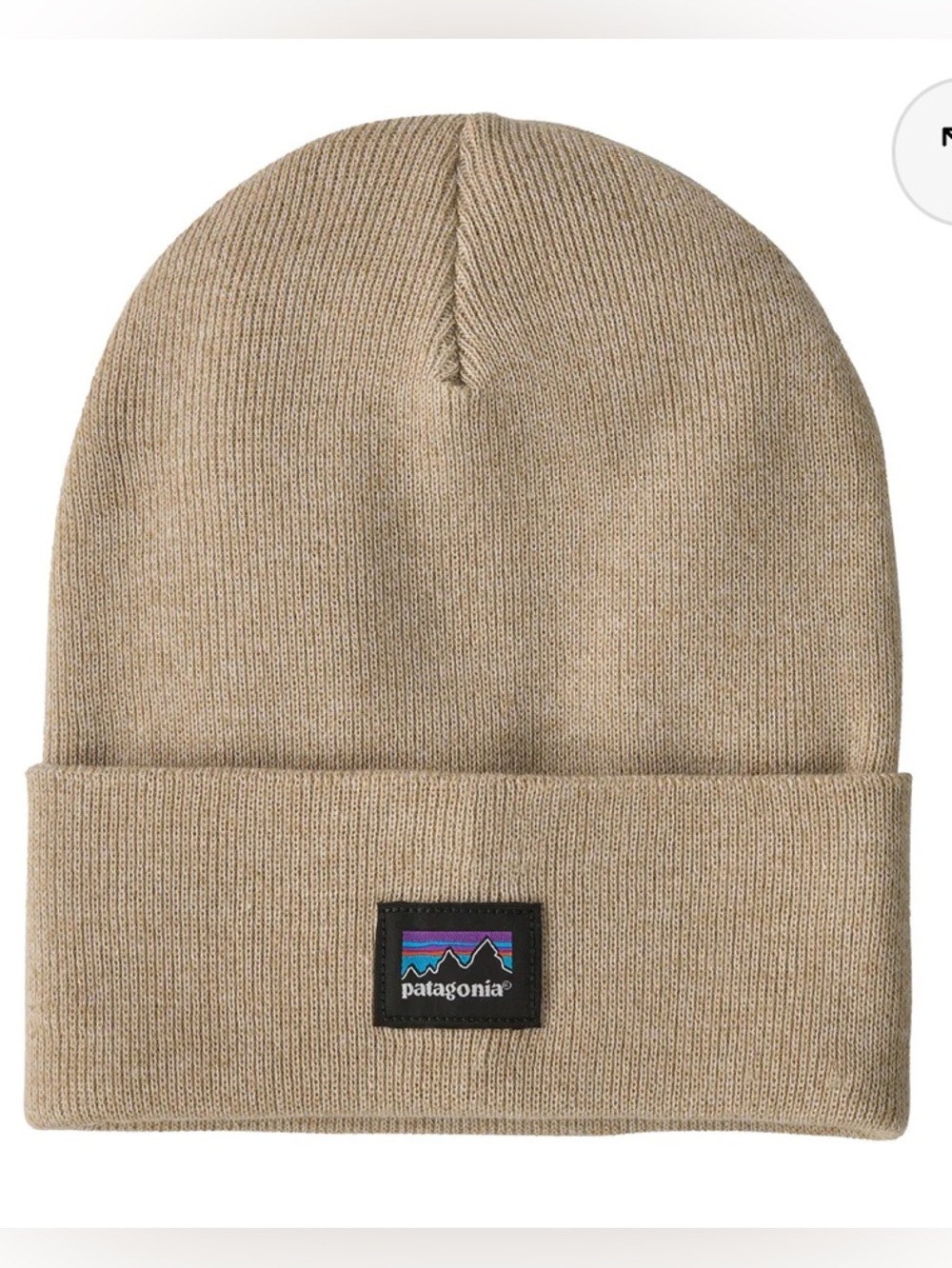 Patagonia tan knit logo beanie NWT fall winter hat unisex cozy outdoor style OS
